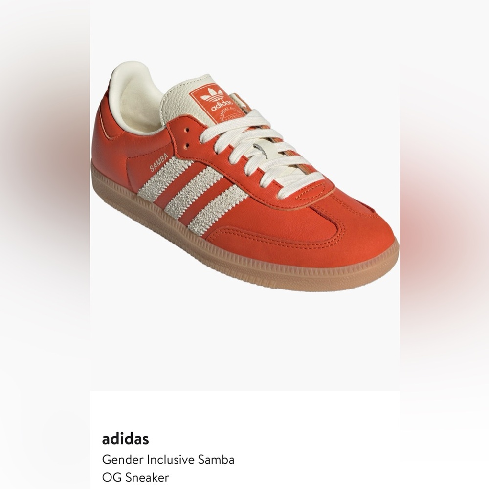 Adidas Samba Bright Orange and White Sneakers